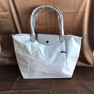 Brand New Longchamp Le Pliage Large Nylon Tote Bag - off White - shoulder sty